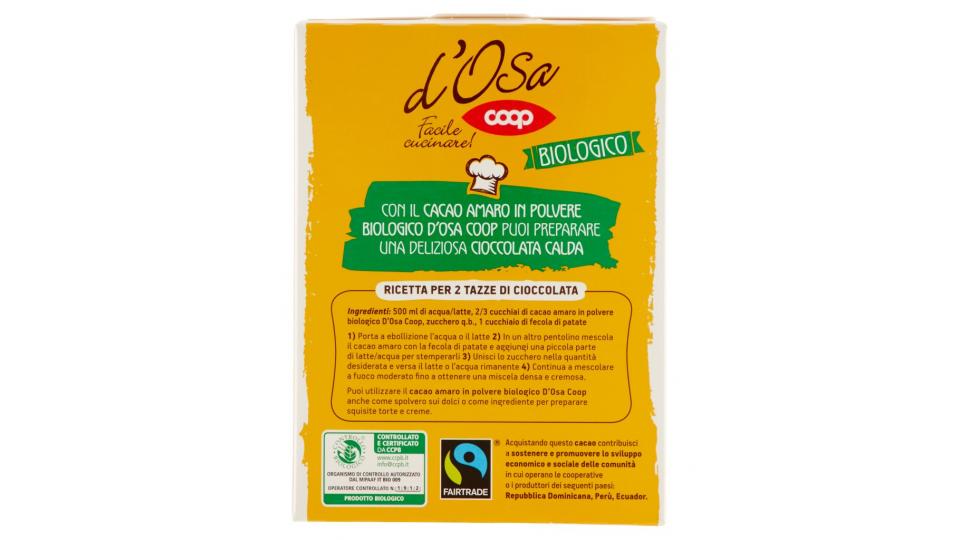 Cacao Amaro in Polvere Biologico