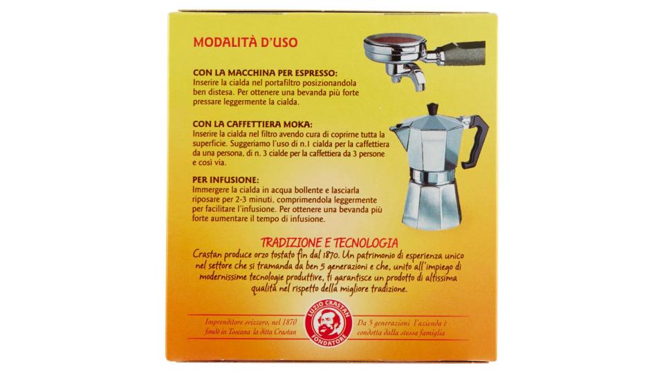 Bio Orzo Biologico Tostato Macinato Cialde Filtro per Espresso, Moka e Infusione