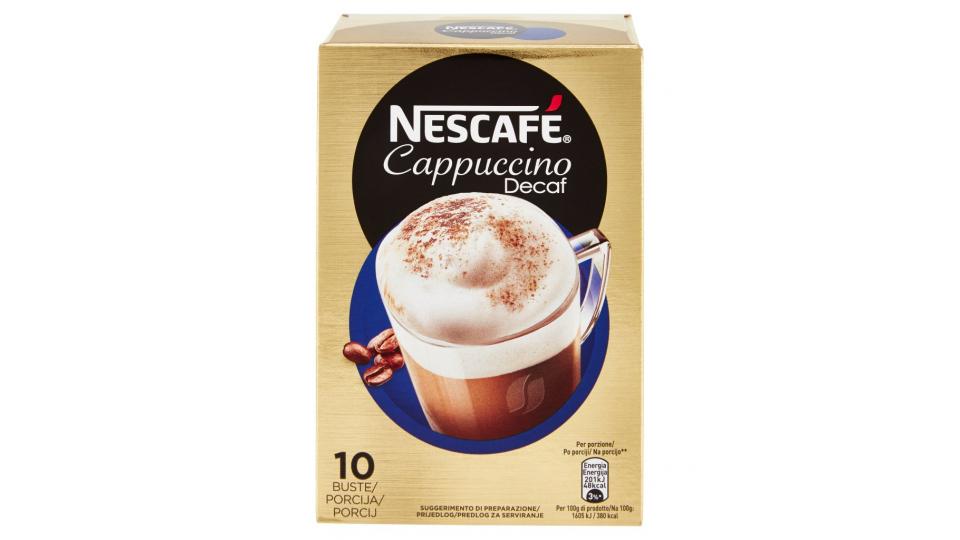 CAPPUCCINO DECAF Preparato solubile per cappuccino decaffeinato astuccio 10 bustine