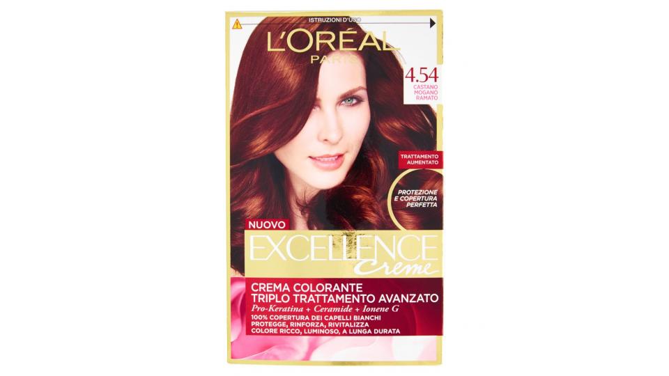 Excellence Creme Crema Colorante 4.54 Castano Mogano Ramato