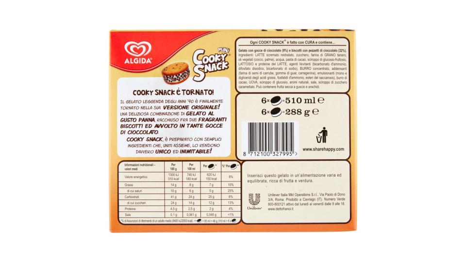 Mini Cooky Snack 6 Pezzi