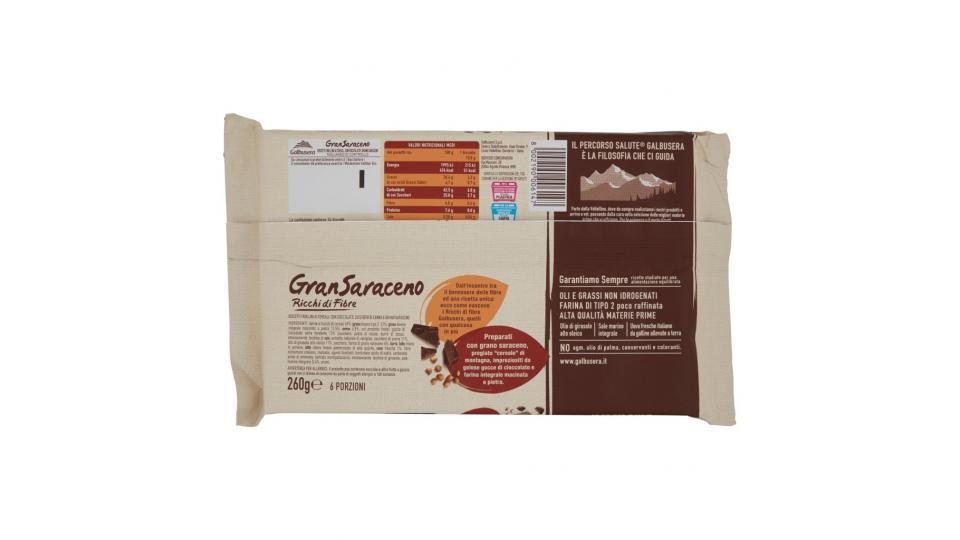 Gransaraceno Ricchi di Fibre Integrale con Grano Saraceno e Gocce di Cioccolato