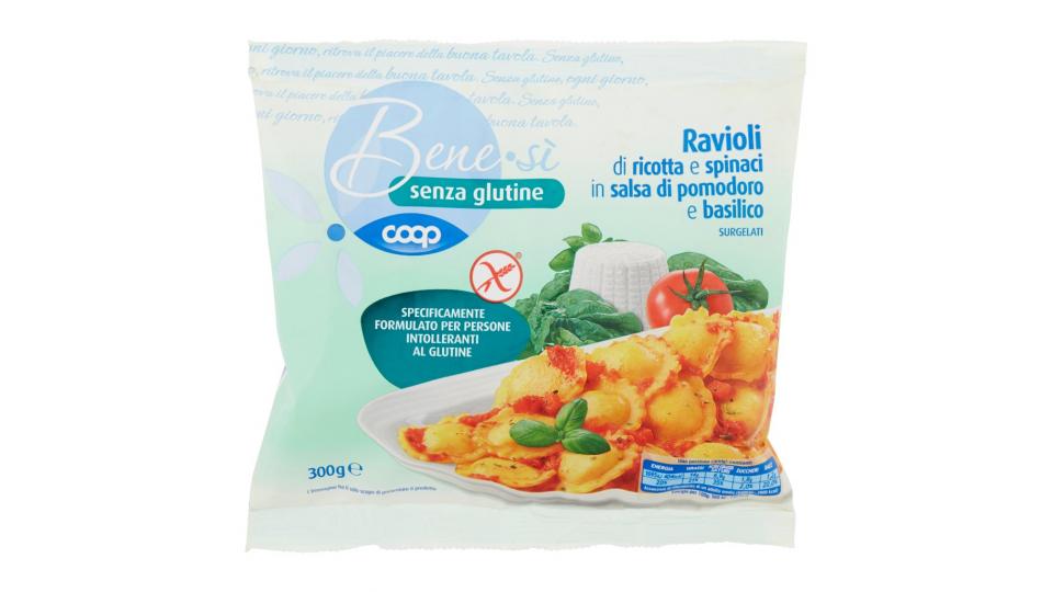 Senza Glutine Ravioli di Ricotta e Spinaci in Salsa di Pomodoro e Basilico Surgelati