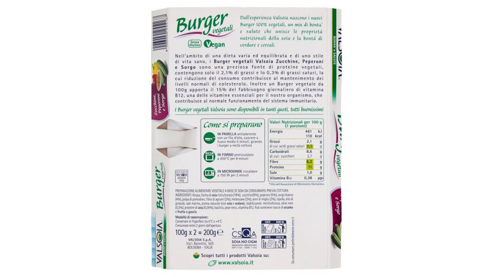 Burger Vegetali Zucchine, Peperoni e Sorgo