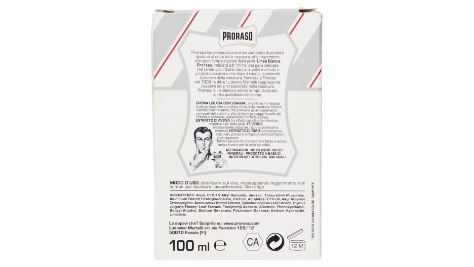 Proraso - Crema Liquida Dopobarba, Con Tè verde e Avena 