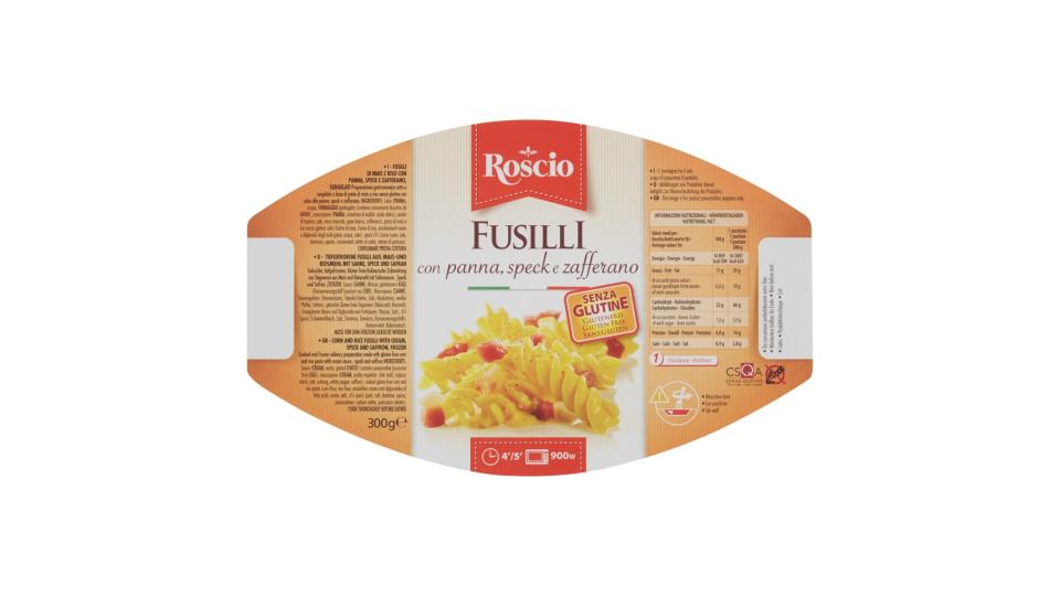 Roscio Fusilli con panna, speck e zafferano