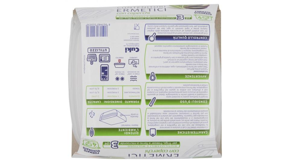 Cuki Conserva Contenitori Ermetici con coperchi formato quadrato