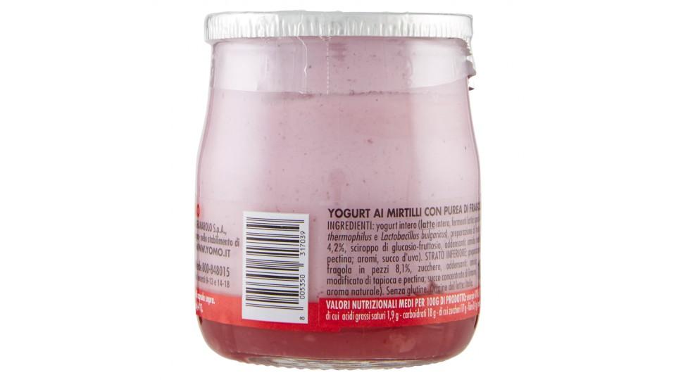 Yomo Yogurt ai Mirtilli con Purea di Fragole con Pezzi