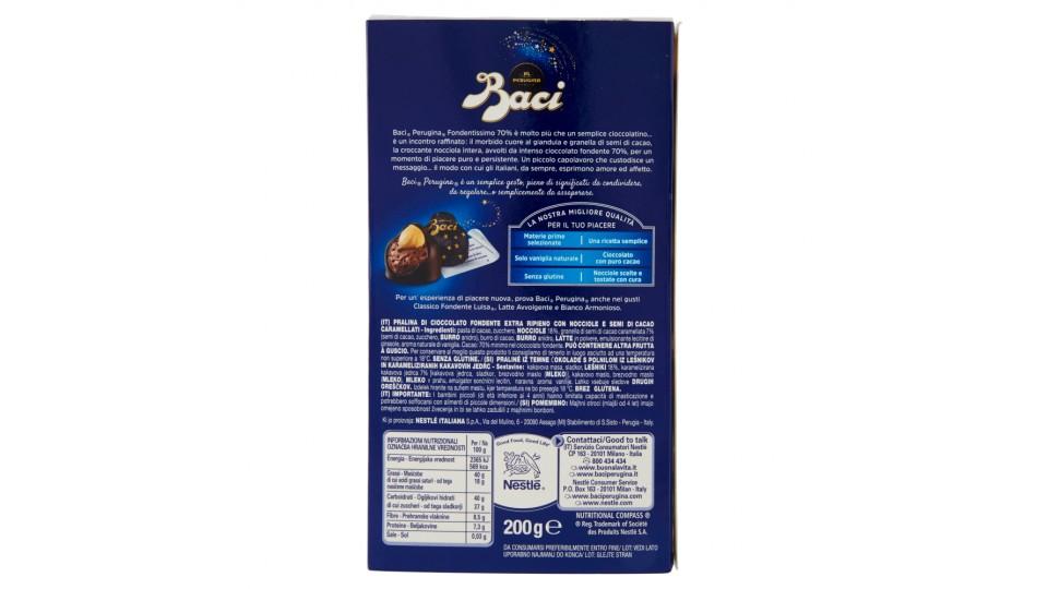 BACI PERUGINA FONDENTISSIMO 70% cioccolatini al cioccolato fondente extra ripieno con nocciola