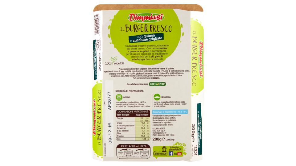 DimmidiSì il Burger Fresco con quinoa e zucchine grigliate