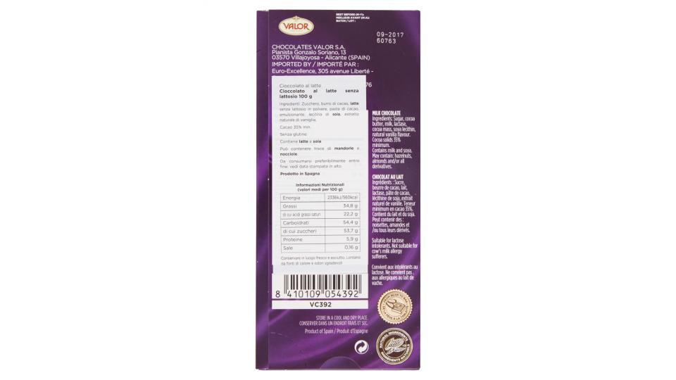 Valor Chocolates Lactose Free Milk Chocolate
