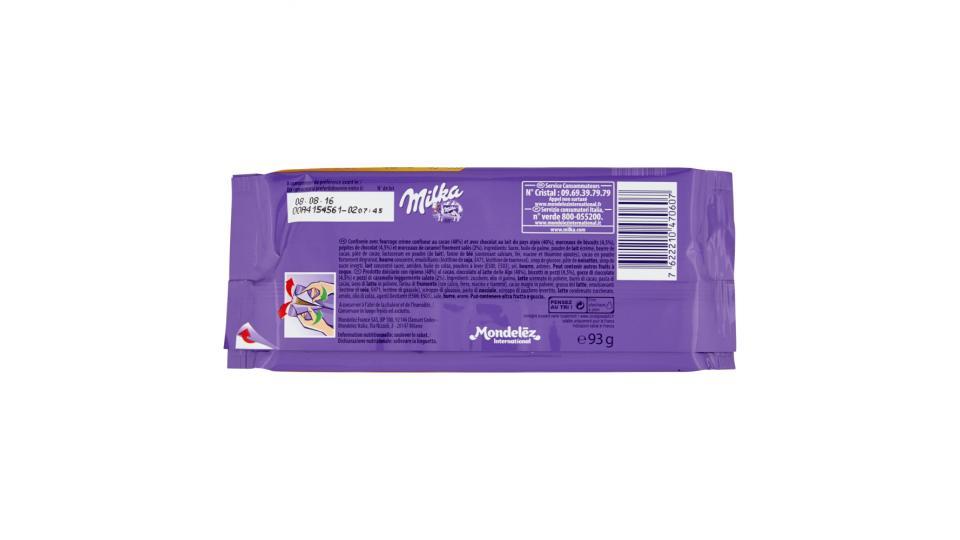 Milka Melty Caramello in pezzi, biscotti e gocce di cioccolato