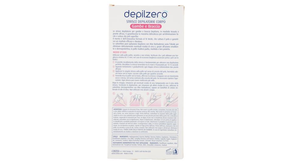 Depilzero Strisce depilatorie gambe e braccia 22 strisce +
