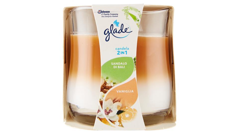 Glade Candela 2 in 1 sandalo di Bali e vaniglia