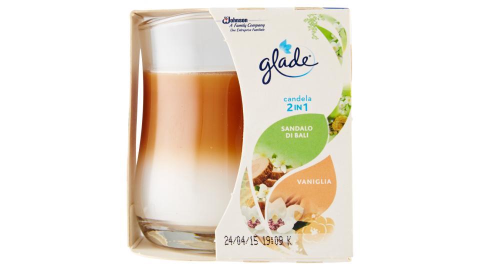 Glade Candela 2 in 1 sandalo di Bali e vaniglia