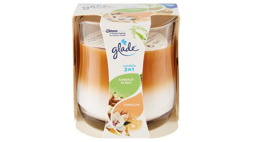 Glade Candela 2 in 1 sandalo di Bali e vaniglia