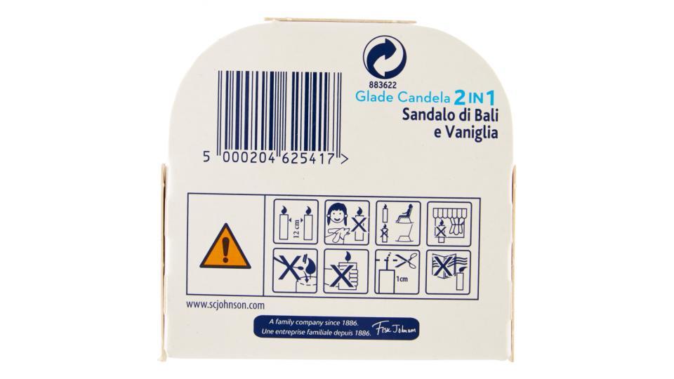 Glade Candela 2 in 1 sandalo di Bali e vaniglia