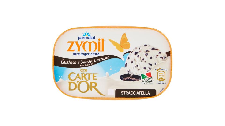 Carte D'Or e Zymil Gelato senza lattosio Stacciatella