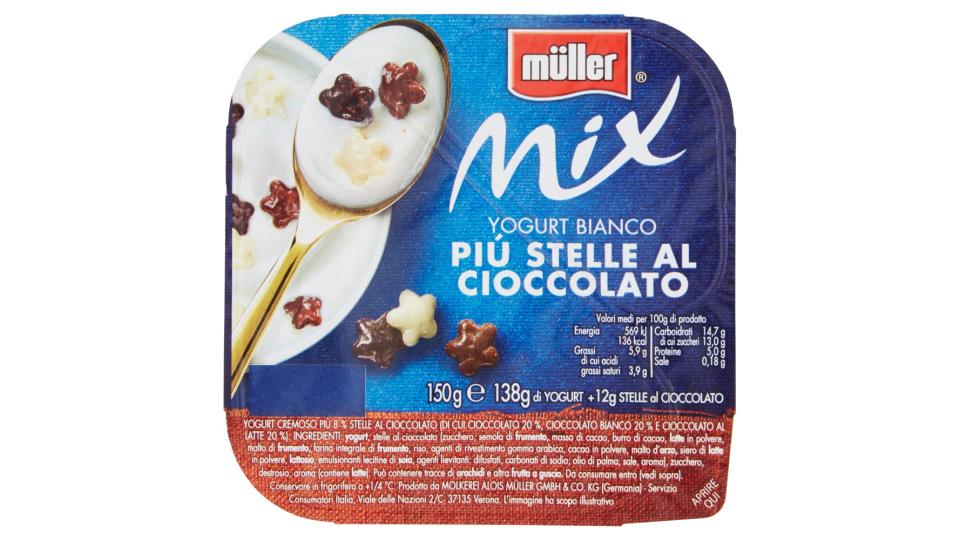 müller Mix Yogurt Bianco Più Stelle al Cioccolato
