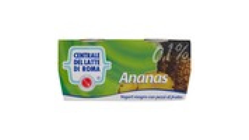 Centrale del latte di Roma Ananas yogurt magro con pezzi di frutta