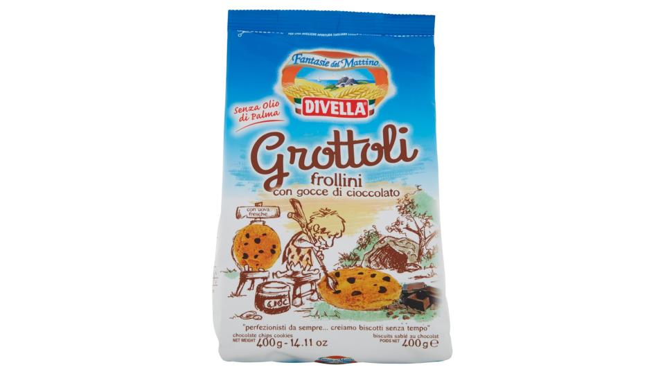 Divella Fantasie del Mattino Grottoli frollini con gocce di cioccolato