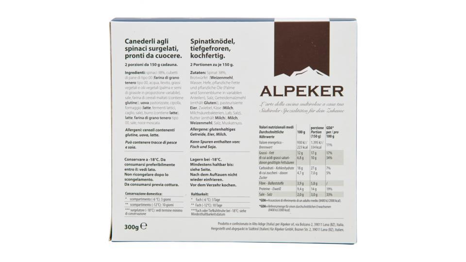 Alpeker 4 Canederli agli Spinaci Surgelati