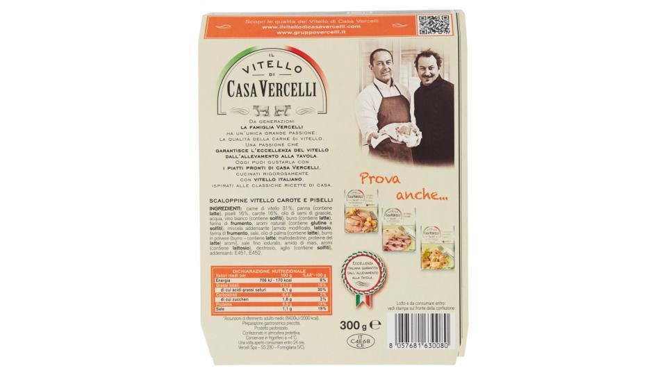 Il Vitello di Casa Vercelli Scaloppine di vitello con carote e piselli