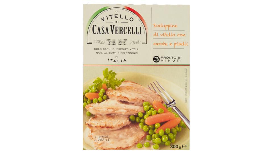 Il Vitello di Casa Vercelli Scaloppine di vitello con carote e piselli