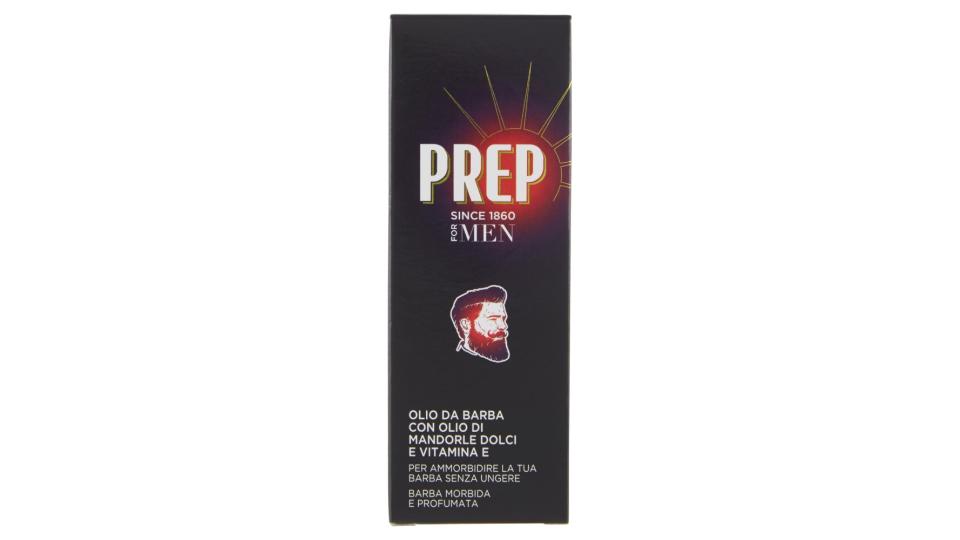 Prep For Men Olio da Barba con Olio di Mandorle Dolci e Vitamina E