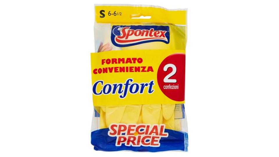 Spontex Guanti Casalinghi Confort x2 Taglia S