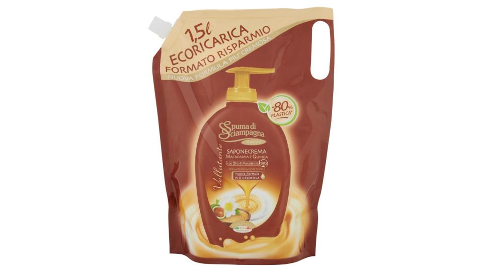 Spuma di Sciampagna Vellutante Saponecrema Macadamia e Quinoa Ecoricarica