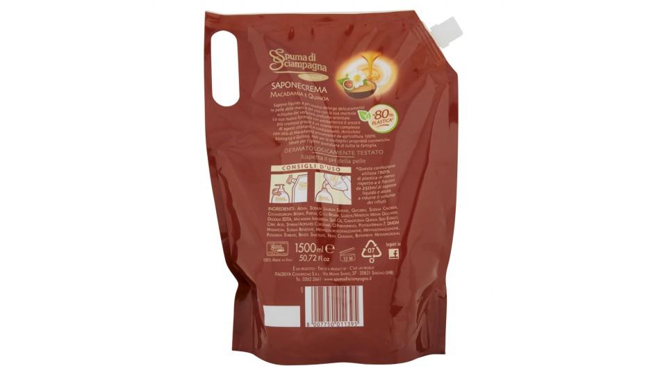 Spuma di Sciampagna Vellutante Saponecrema Macadamia e Quinoa Ecoricarica