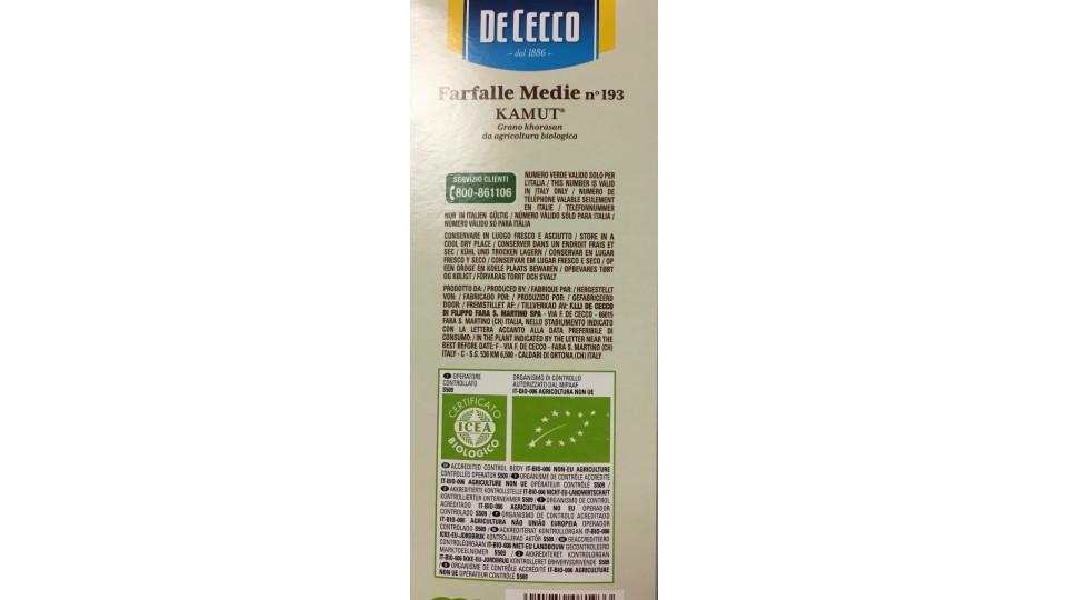 De cecco kamut farfalle medie n193 gr500