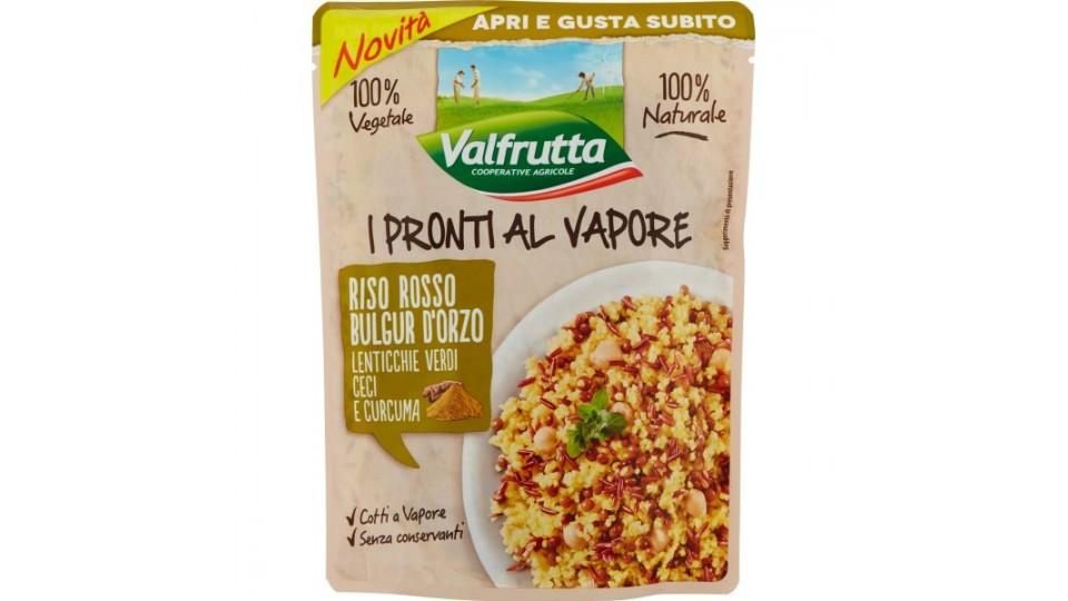 Valfrutta I Pronti al Vapore Riso Rosso Bulgur d'Orzo Lenticchie Verdi Ceci e Curcuma