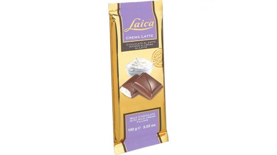 Laica tavoletta di ciccolato al latte ripiena di crema al latte
