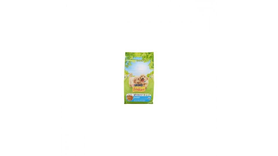Friskies purina vitafit Cane crocchette Junior con pollo, latte e verdure
