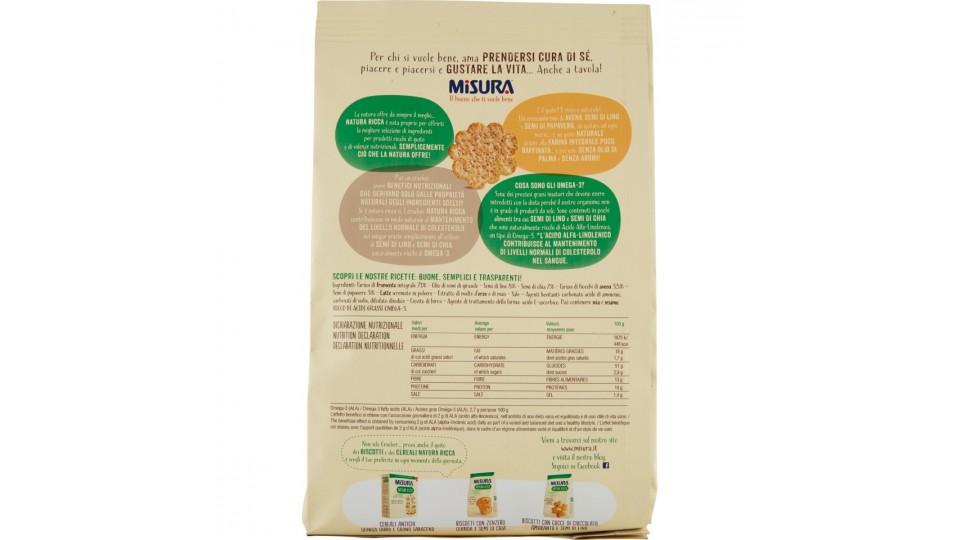 Misura Natura Ricca Crackers Integrali con Avena, Lino e Semi di Papavero