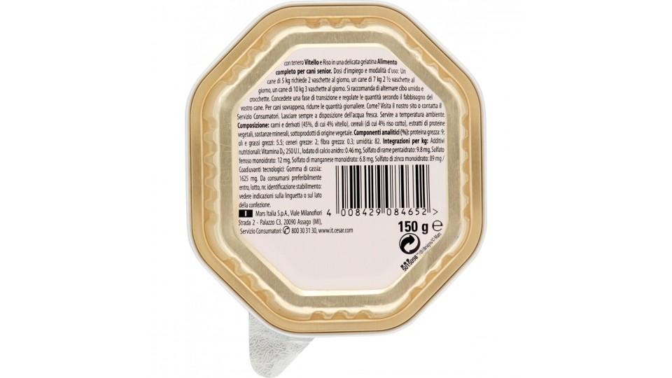 Cesar Senior 10+ con tenero Vitello e Riso in una delicata gelatina