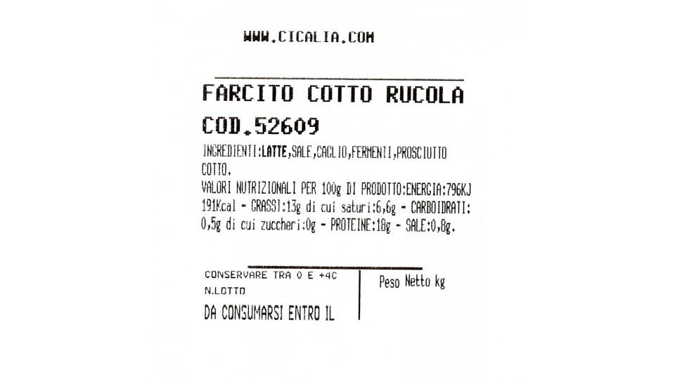 Rotolo farcito con prosciutto e rucola