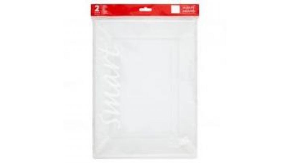 2 Vassoi Rettangolari Smart 28x38 White