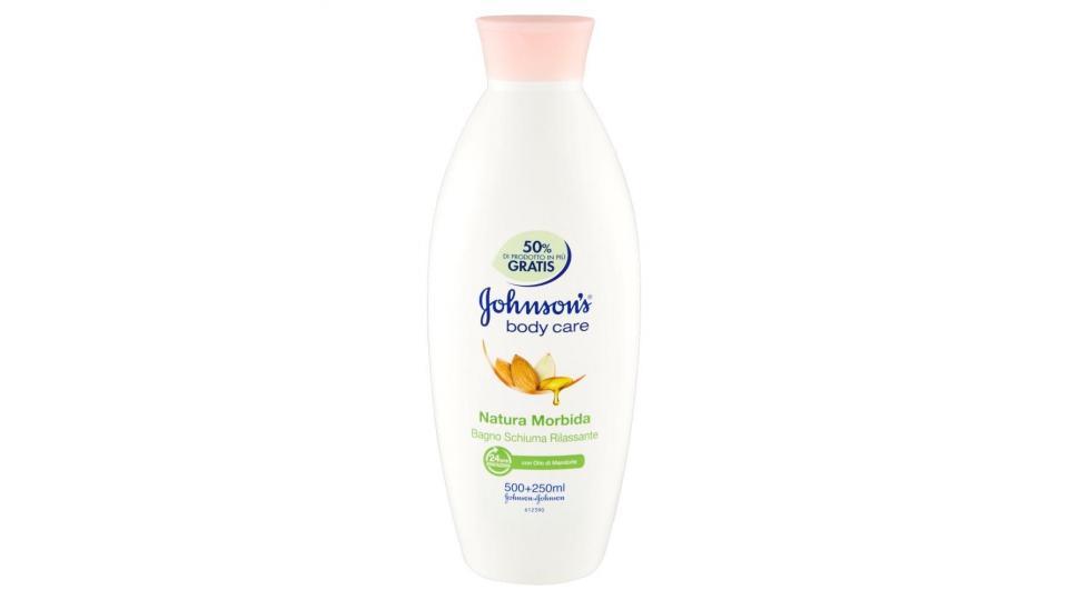 Johnson'S Body Care - Bagno Schiuma Rilassante - Natura Morbida, 24 Ore Idratazione, Con Olio Di Mandorle - 500+250Ml