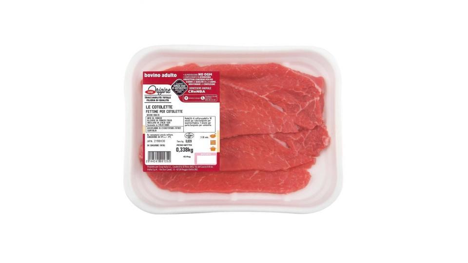 Fettine Per Cotolette Di Bovino Adulto 250 G Ca