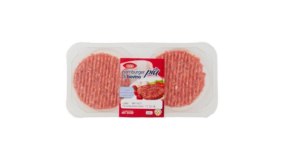 Hamburger Di Bovino Più Con Mozzarella E Pomodoro