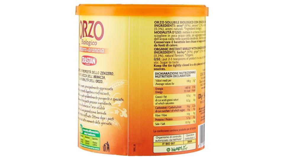 Crastan Orzo Biologico Con Zenzero E Arancia
