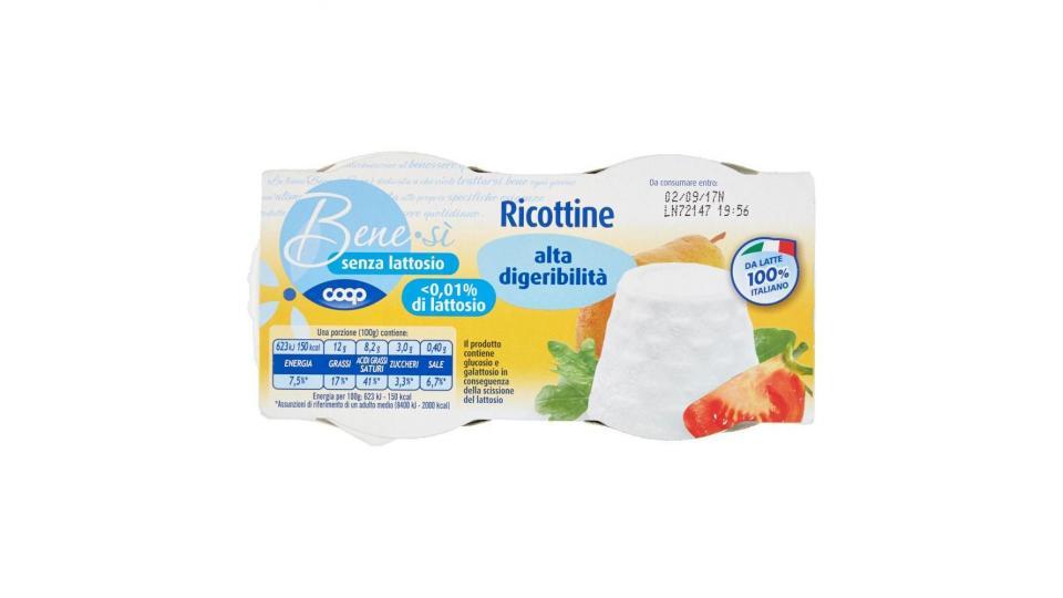 Senza Lattosio Ricottine Alta Digeribilità
