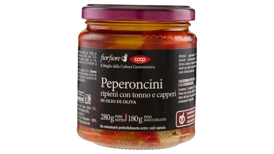Peperoncini Ripieni Con Tonno E Capperi In Olio Di Oliva