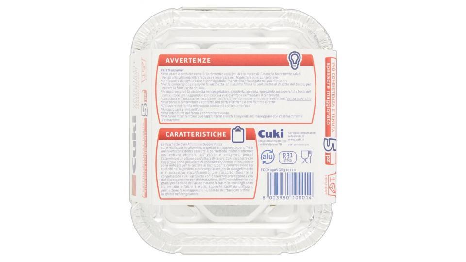 Cuki Conserva E Cuoce Vaschette Alluminio Con Coperchi 1 Porzione - 5 Pz (r31)