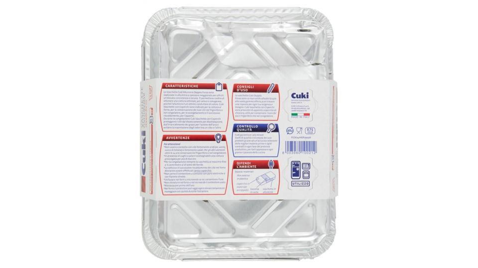 Cuki Conserva E Cuoce Vaschette Alluminio Con Coperchi 4porzioni - 3 Pz (r75)