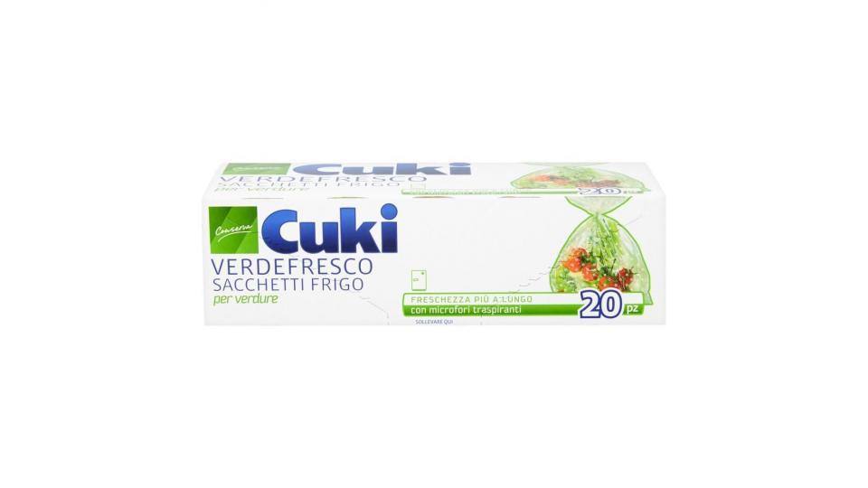 Cuki Conserva Verdefresco Sacchetti Frigo Per Verdure (29x42cm - 20 Pezzi)