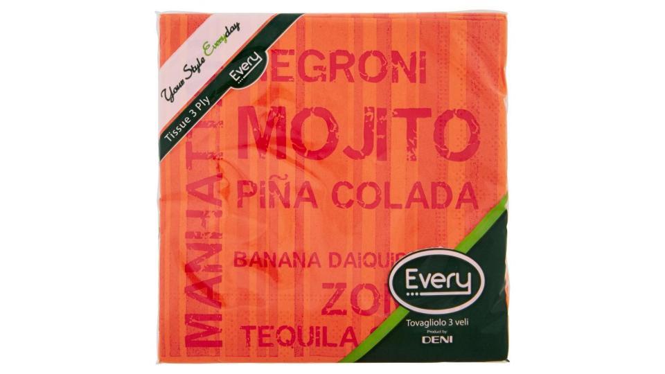 Every Tovagliolo 3 Veli 24x24 Cm Arancio